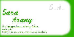 sara arany business card